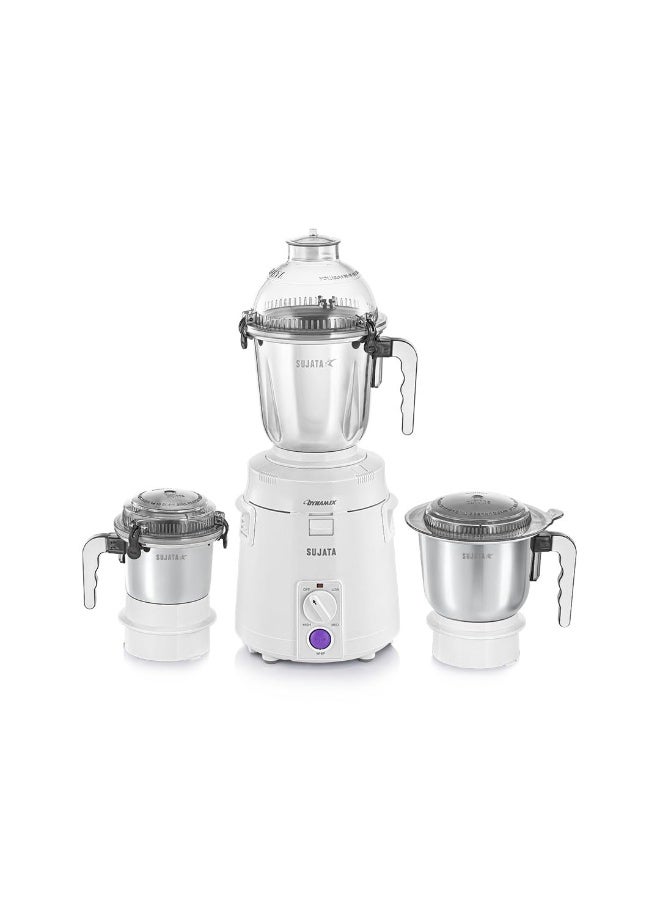 سوجاتا Sujata Dynamix 900 Watts Mixer Grinder | 22000 Rotations Per Min | 90 Minutes Continuous Running | 3 Versatile Jars 1500 ml, 1000 ml and 500 ml (White) - Image 1